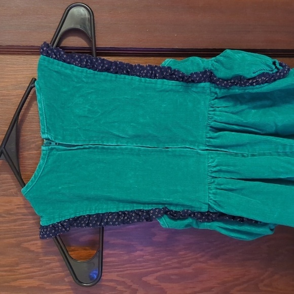 Melissa Jackson Green & Blue Vintage Made in the USA Corduroy Dress Size 6 - Picture 7 of 8
